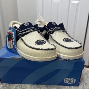 Hey Dude Wally Tri Penn State Slip On Shoes Navy Grey Men’s 9 NWT
